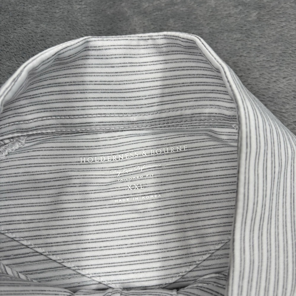 Holderness & Bourne The Stewart 1/4 Quarter Zip Men's Size XXL White & Gray Golf - Picture 3 of 8